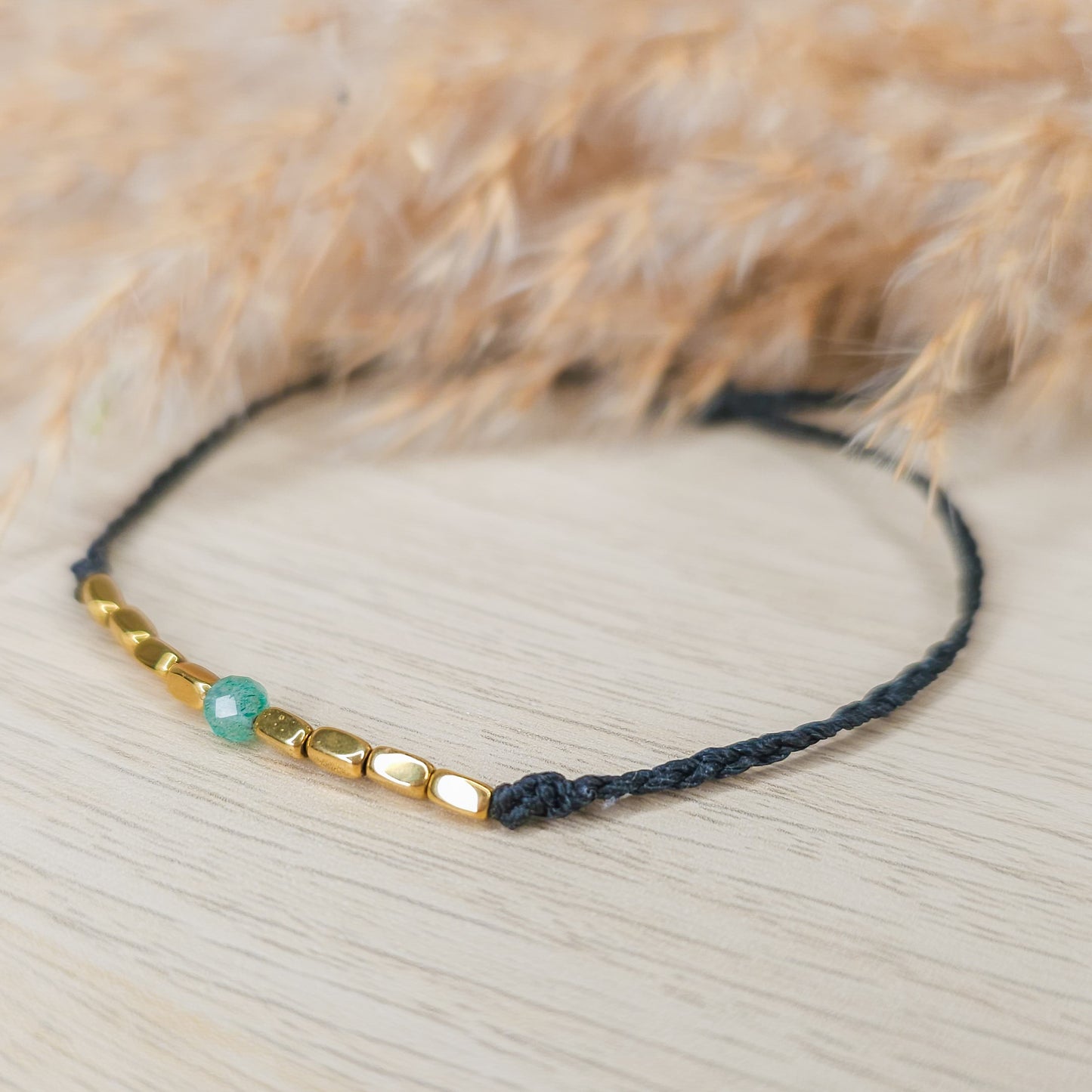 Green Aventurine and Gold Plated Hematite Bracelet