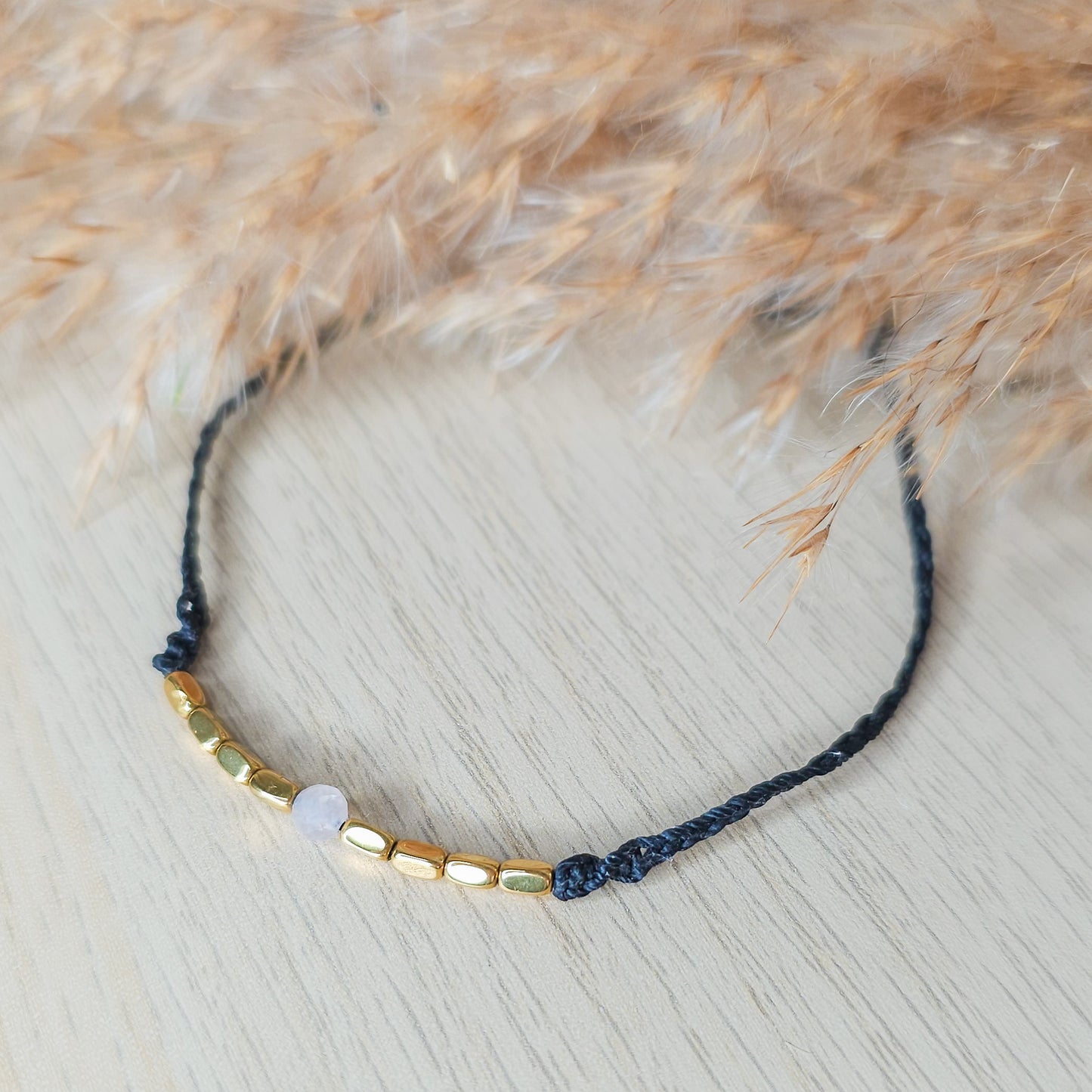 Rose Quartz and Gold Plated Hematite Bracelet