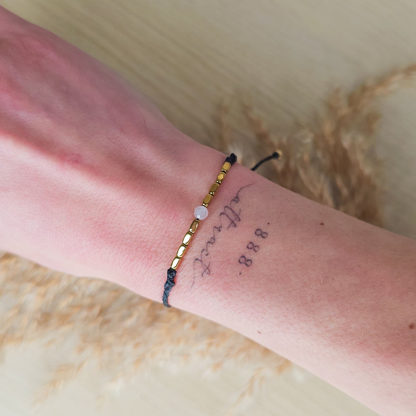 Rose Quartz and Gold Plated Hematite Bracelet