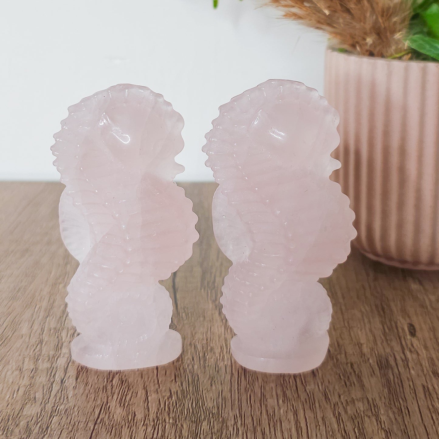 Rose Quartz Seahorse Carving