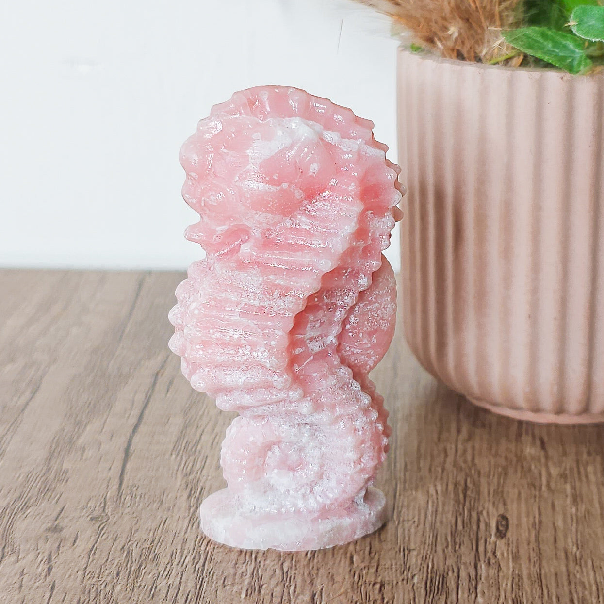 Pink Opal Seahorse Carving