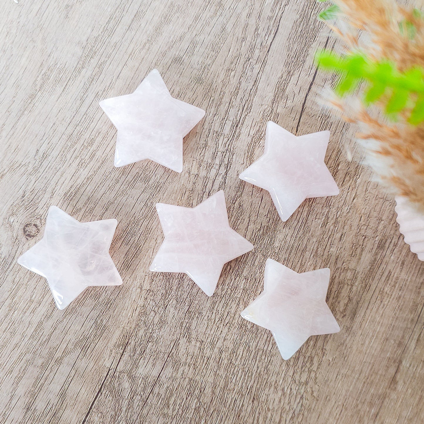 Rose Quartz Star Carving