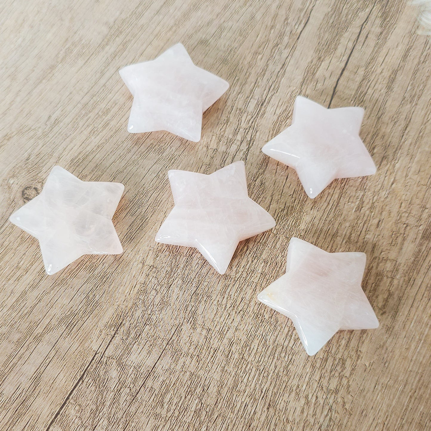 Rose Quartz Star Carving