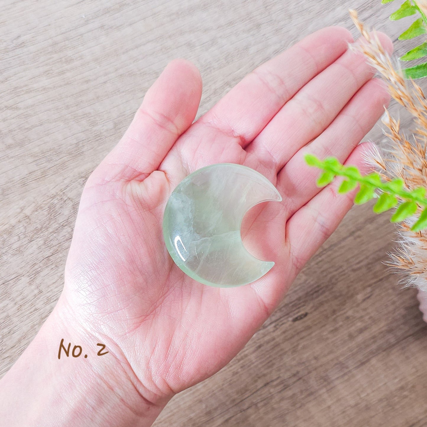 Green Fluorite Moon and Star Carvings