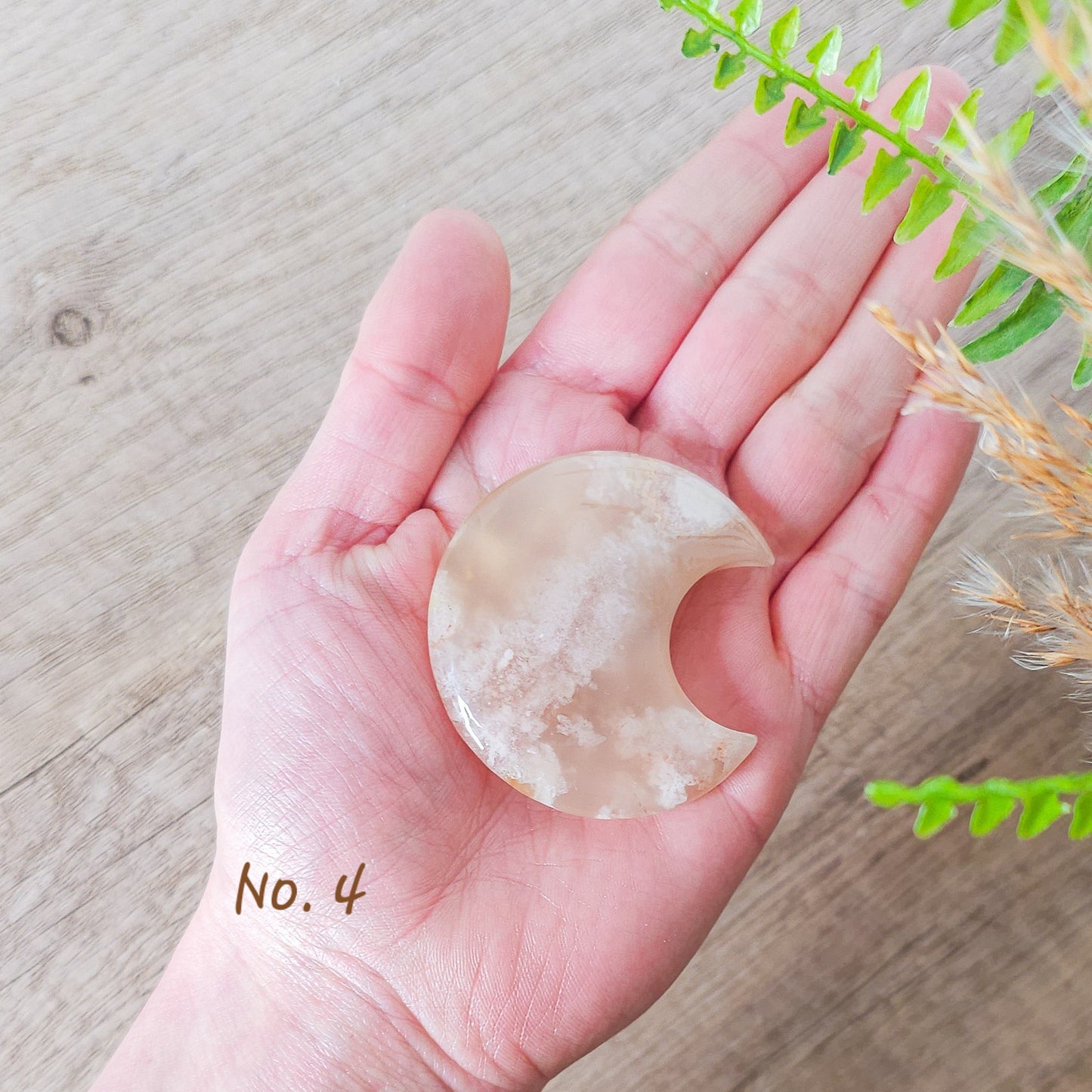 Flower Agate Moon Carvings