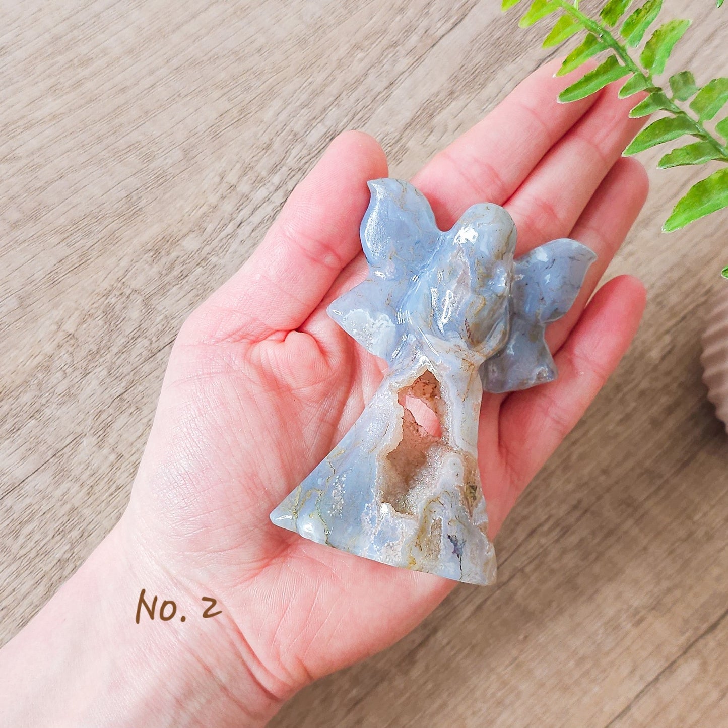 Blue Moss Agate Fairy/Angel Carvings