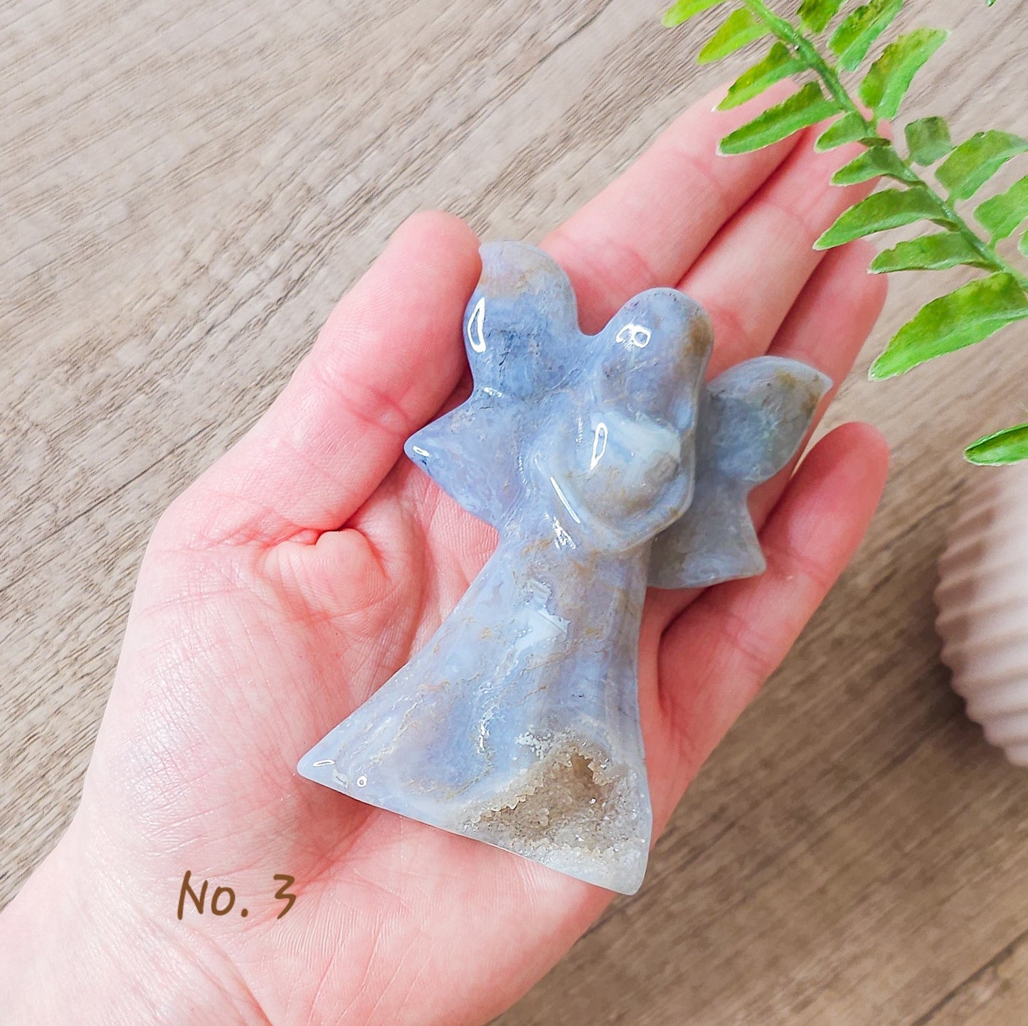 Blue Moss Agate Fairy/Angel Carvings