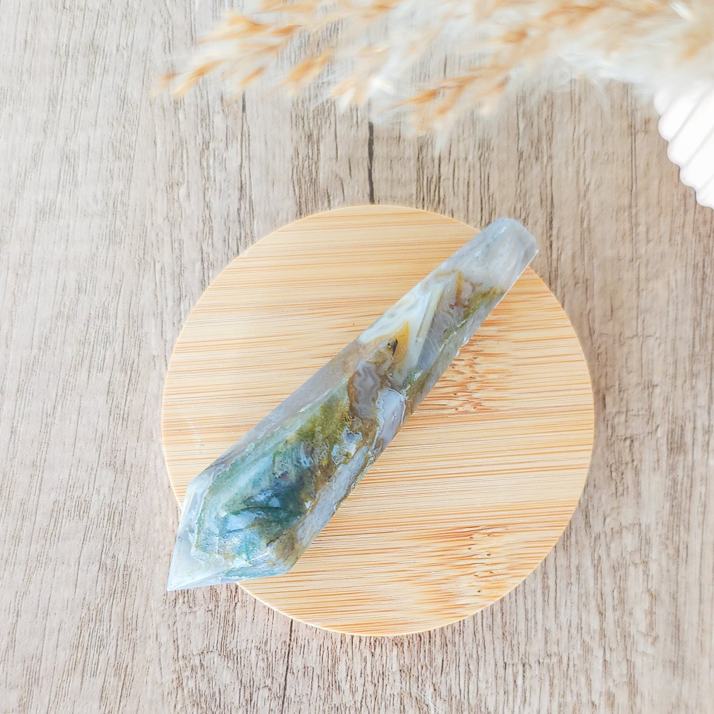 Moss Agate Wand