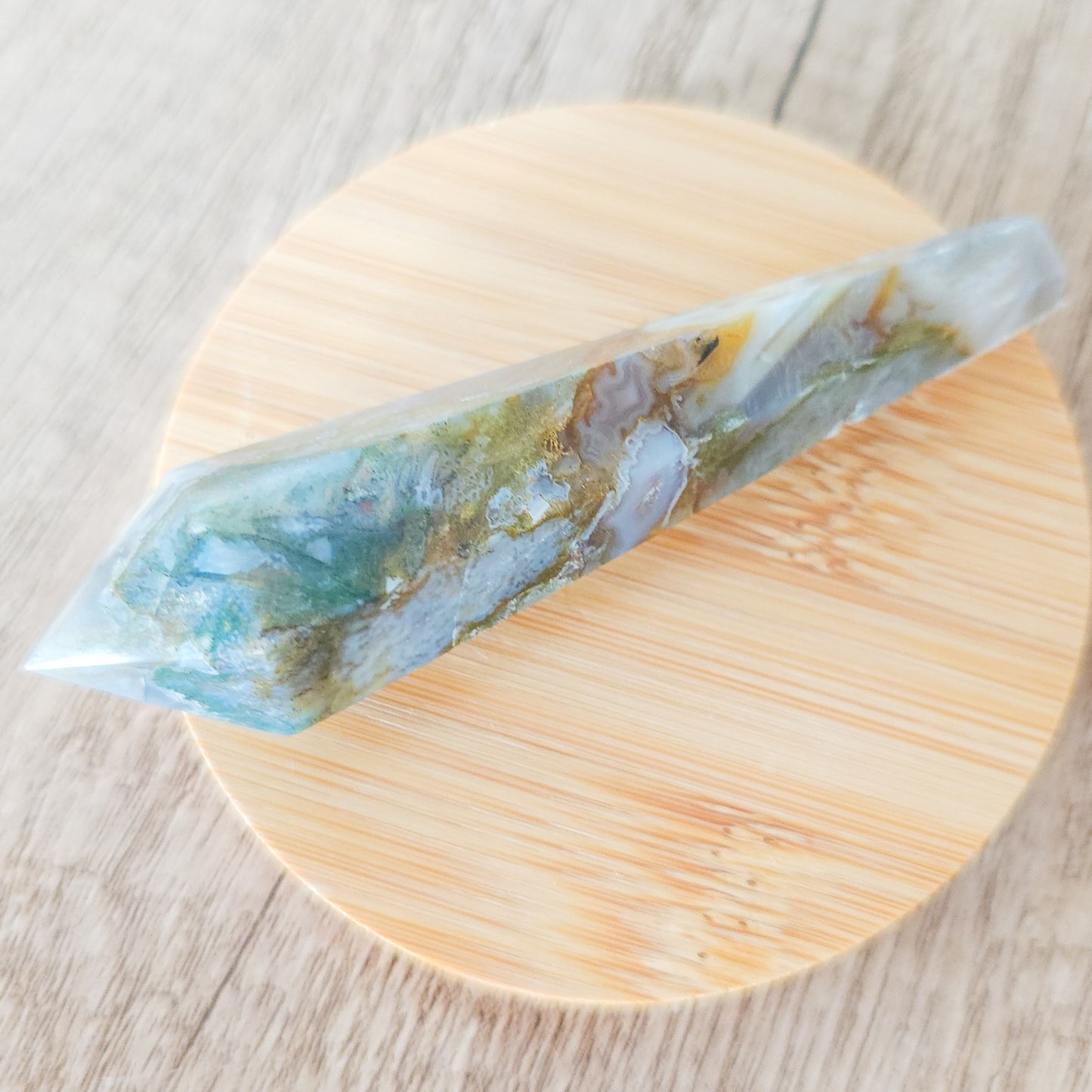 Moss Agate Wand