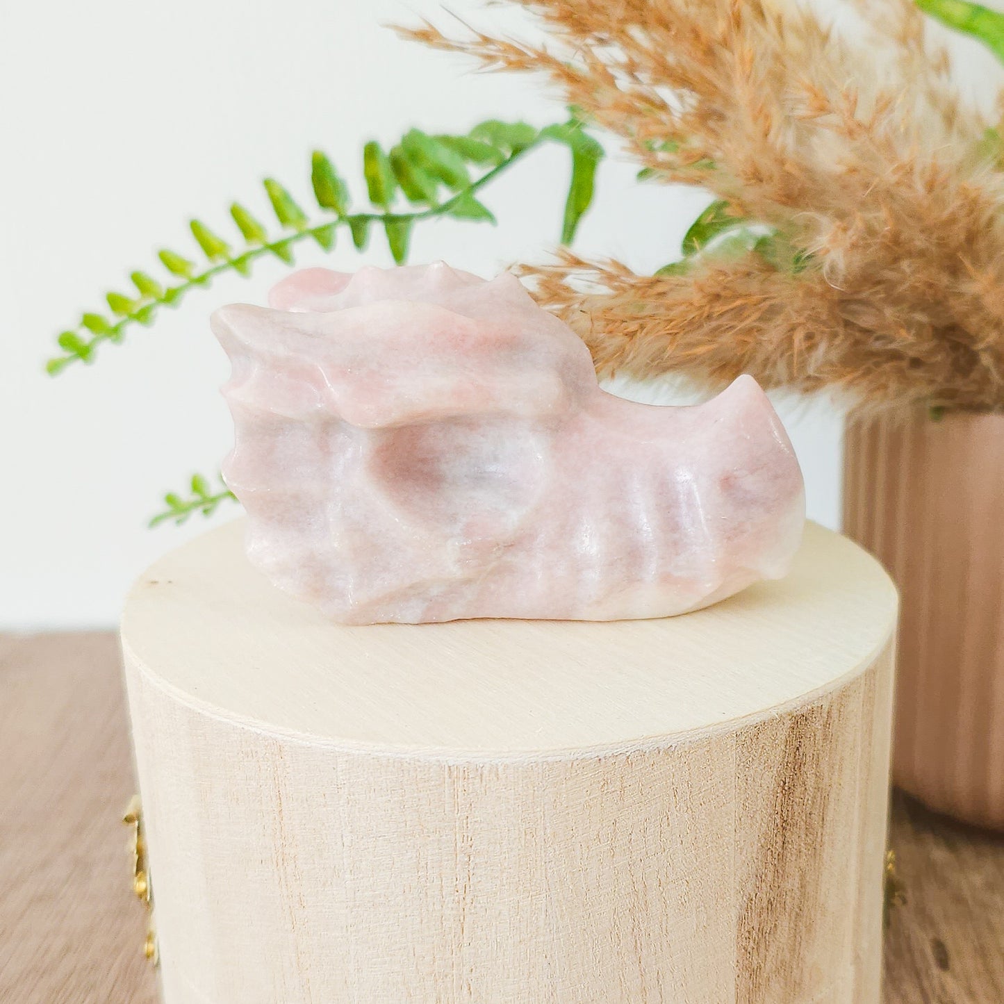 Pink Opal Dragon Head