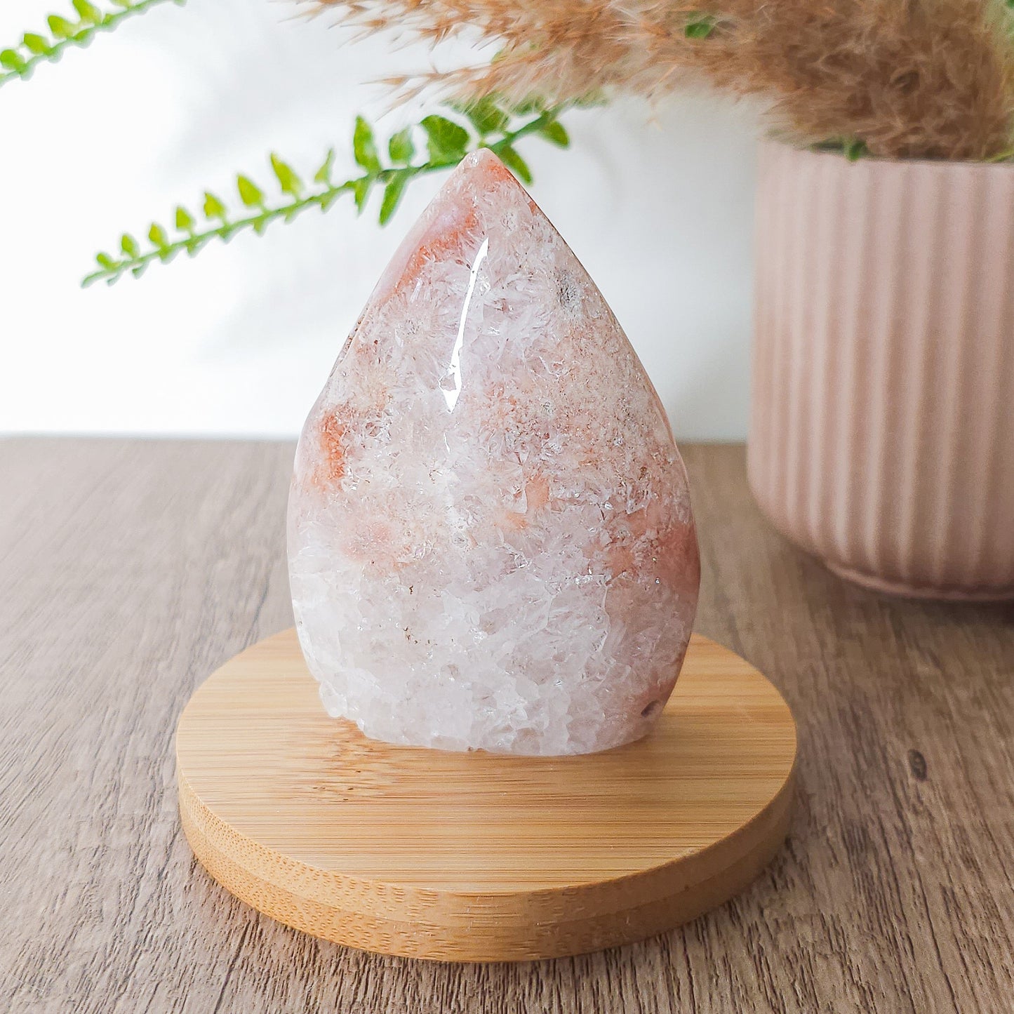 Very Sparkly Flower Agate with Pink Amethyst and Quartz Free-Form