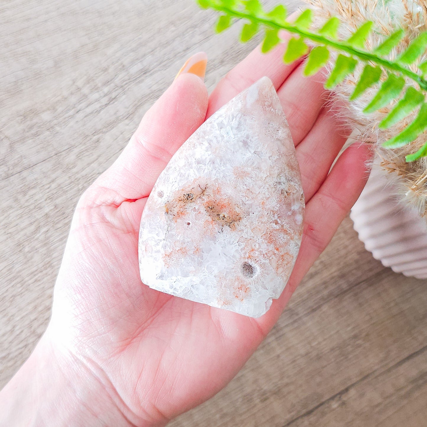 Very Sparkly Flower Agate with Pink Amethyst and Quartz Free-Form