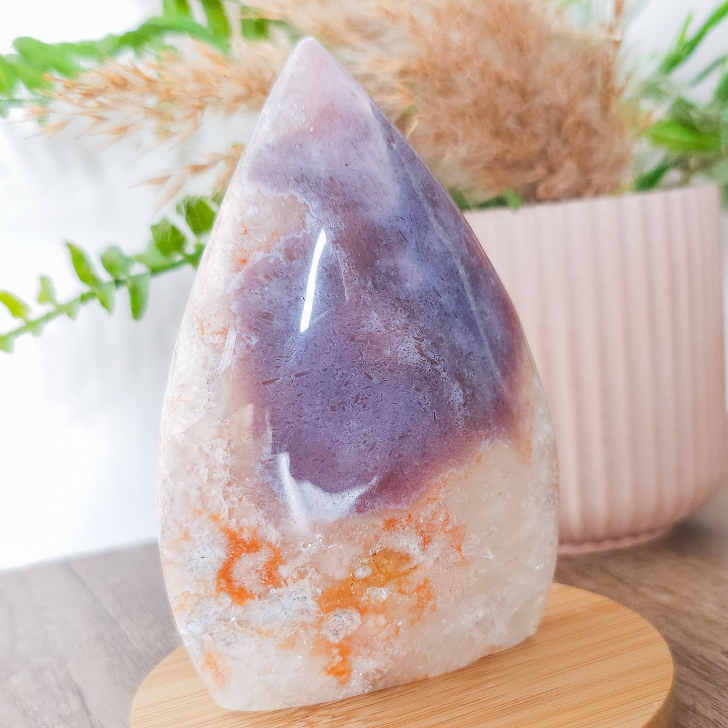 Very Sparkly Flower Agate with Quartz