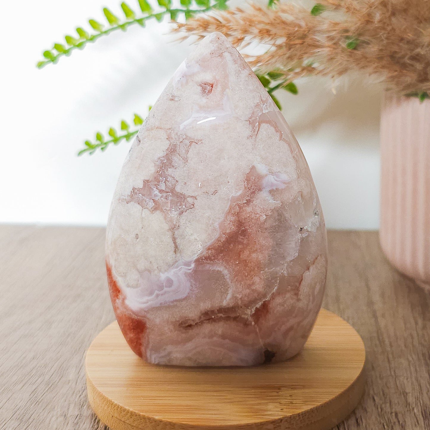 Very Sparkly Flower Agate with Clear Quartz