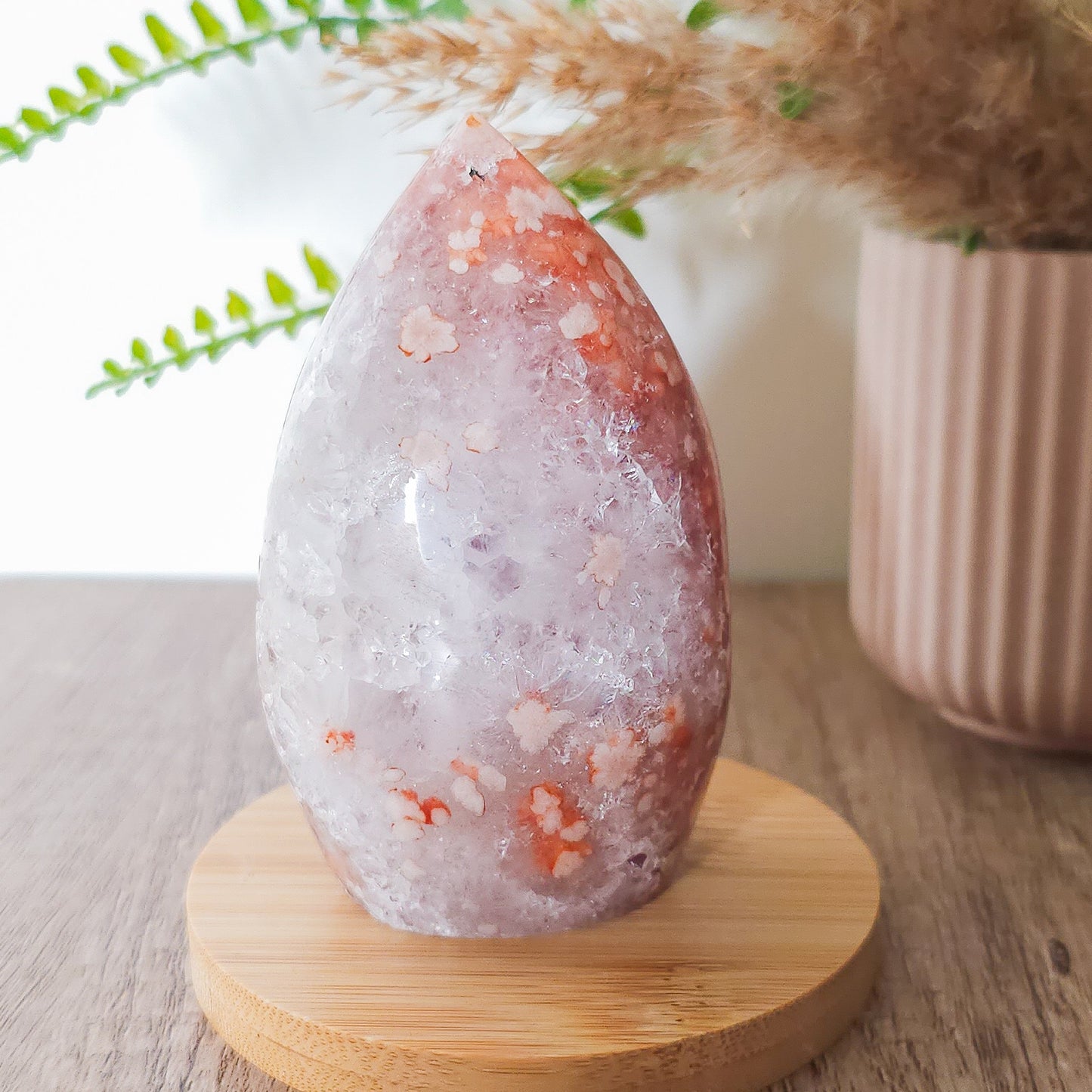 Very Sparkly Flower Agate with Quartz