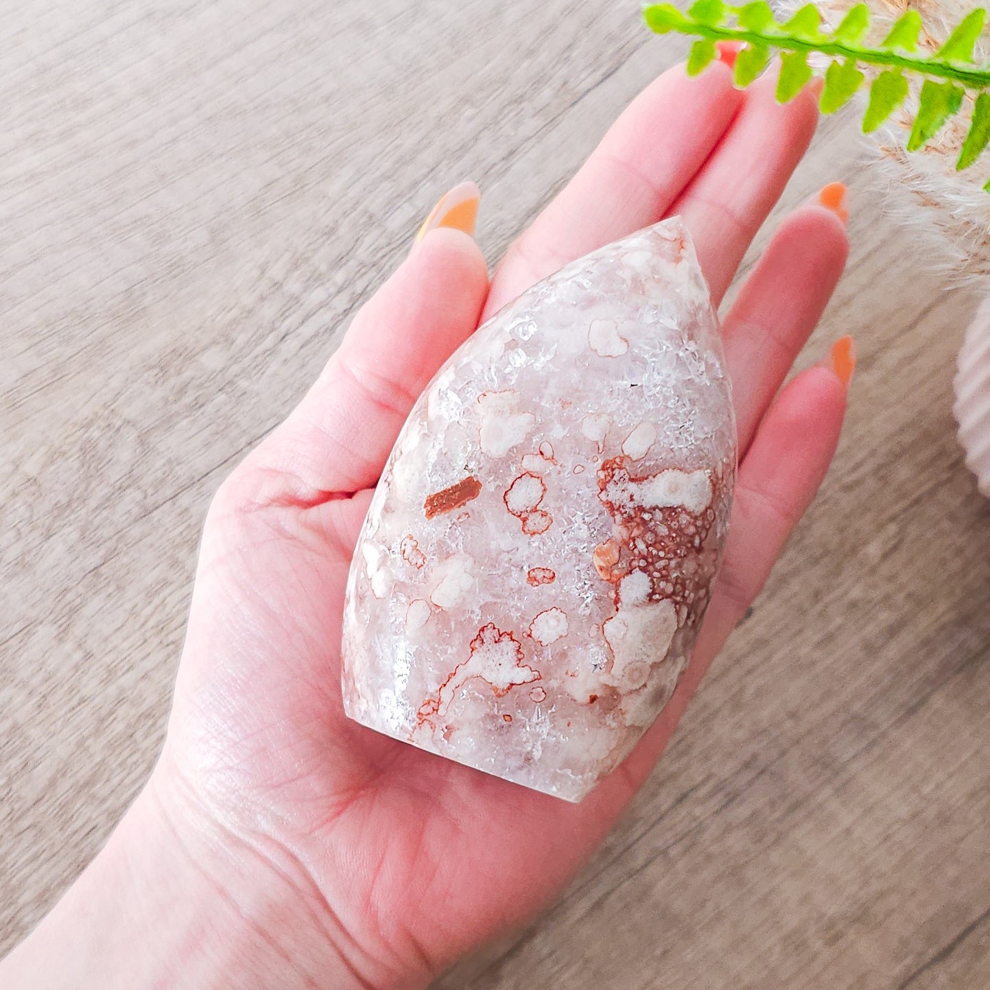 Very Sparkly Flower Agate with Quartz