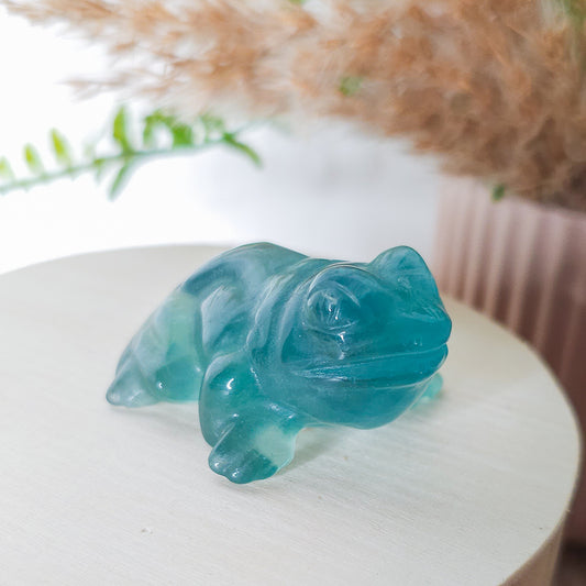 Green Fluorite Frog Carving