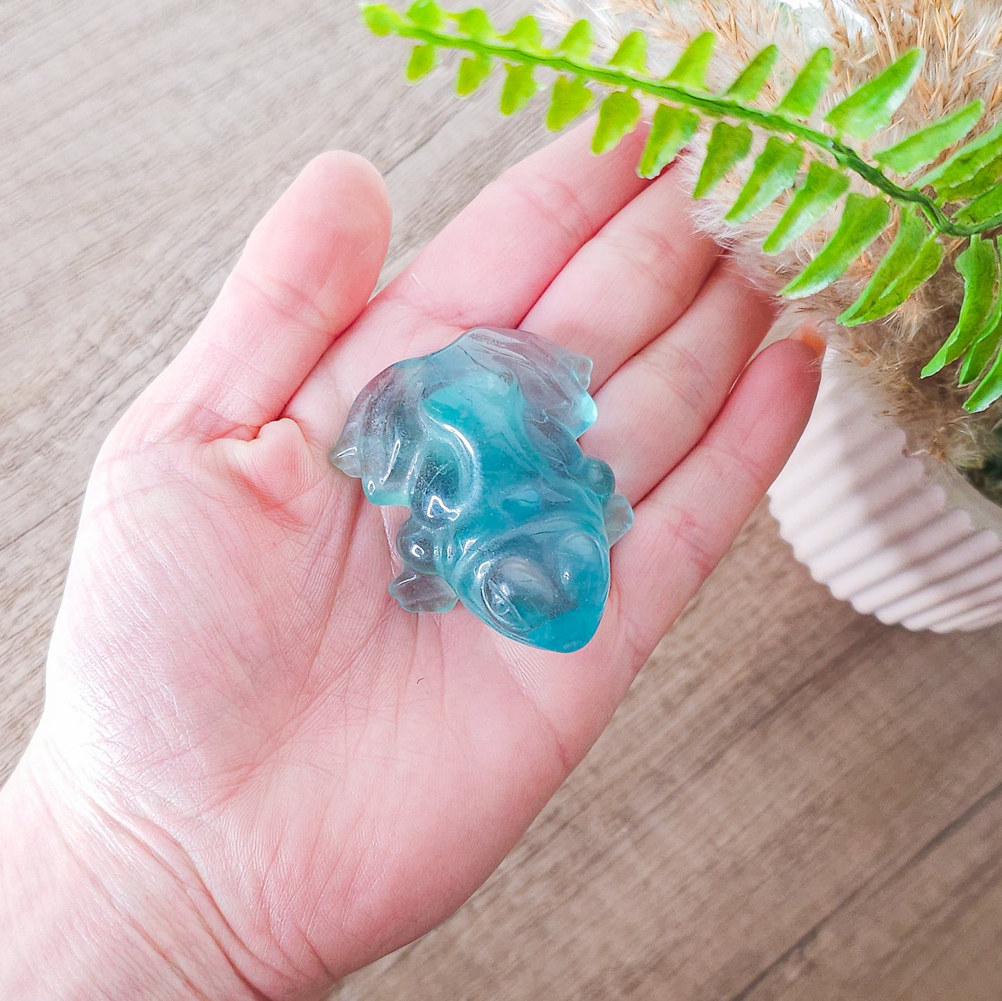 Green Fluorite Frog Carving