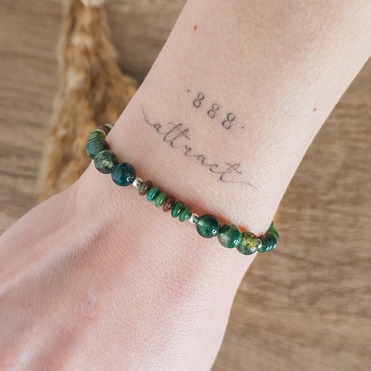 Handmade Bracelet with Moss Agate