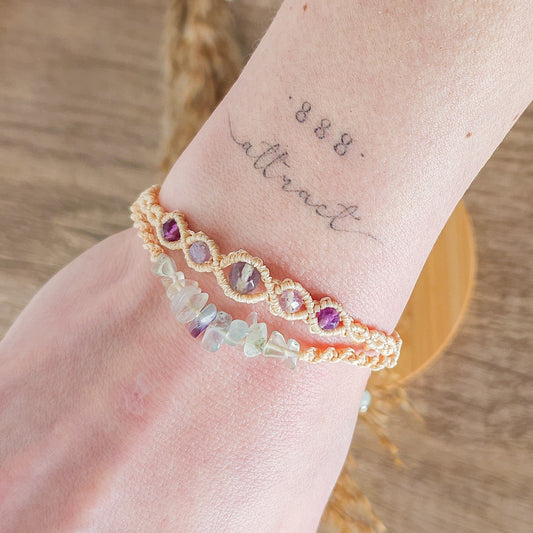 Handmade Fluorite Double Bracelet