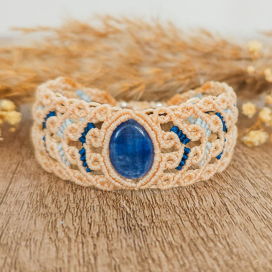 Handmade Blue Kyanite Macrame Bracelet