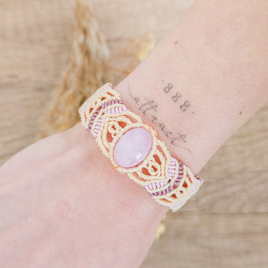 Handmade Kunzite Macrame Bracelet