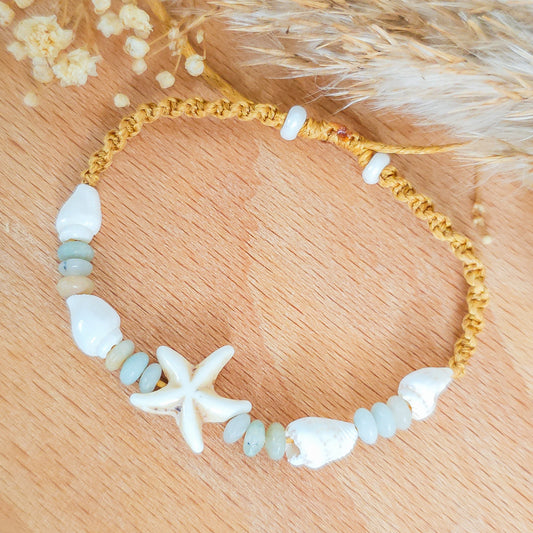 Handmade Bracelet with Amazonite and Shells
