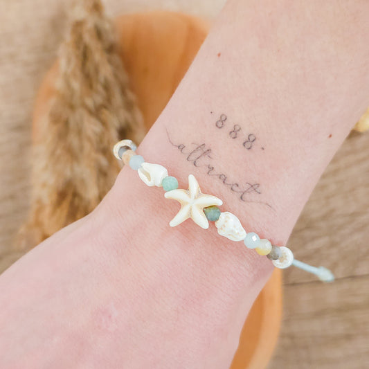 Handmade Bracelet with Amazonite and Shells