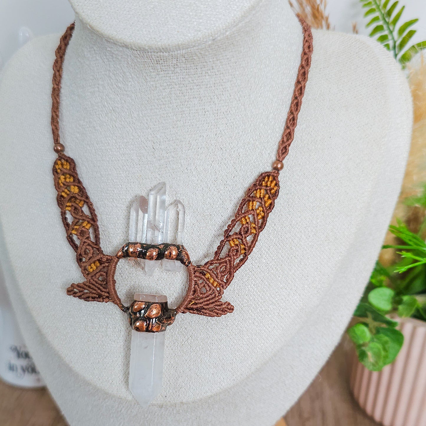Handmade Amulet Necklace with Clear Quartz