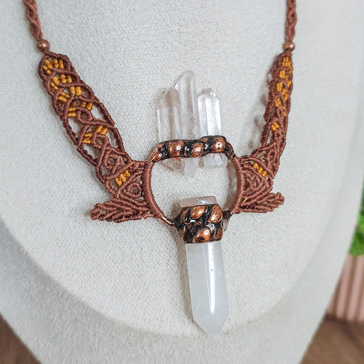 Handmade Amulet Necklace with Clear Quartz