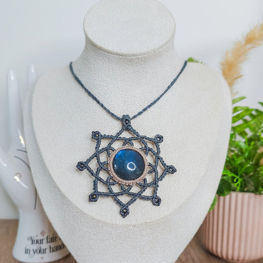 Handmade Labradorite Mandala Necklace