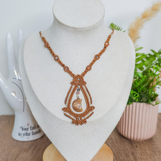 Handmade Moonstone and Sunstone Necklace