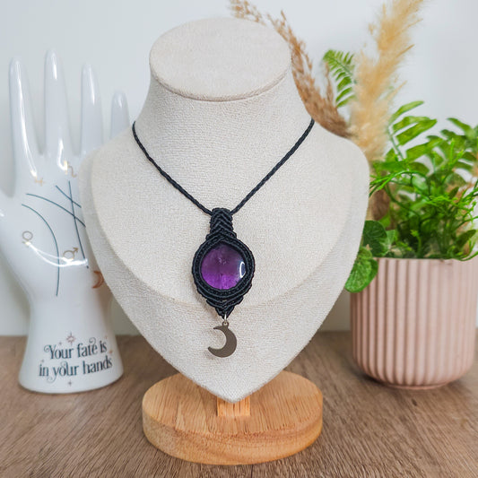 Handmade Amethyst Lunar Necklace