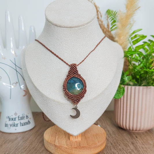 Handmade Sea Jasper Lunar Necklace