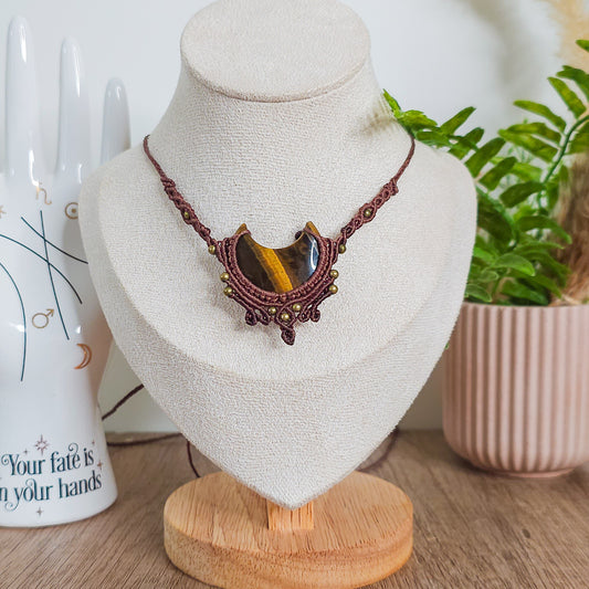 Handmade Tiger's Eye Moon Necklace