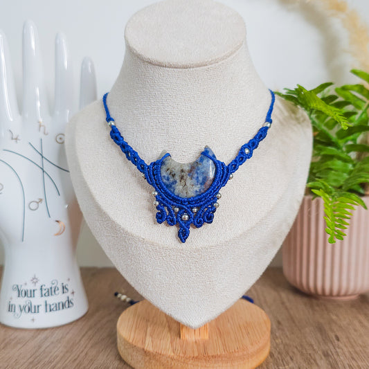 Handmade Sodalite Moon Necklace