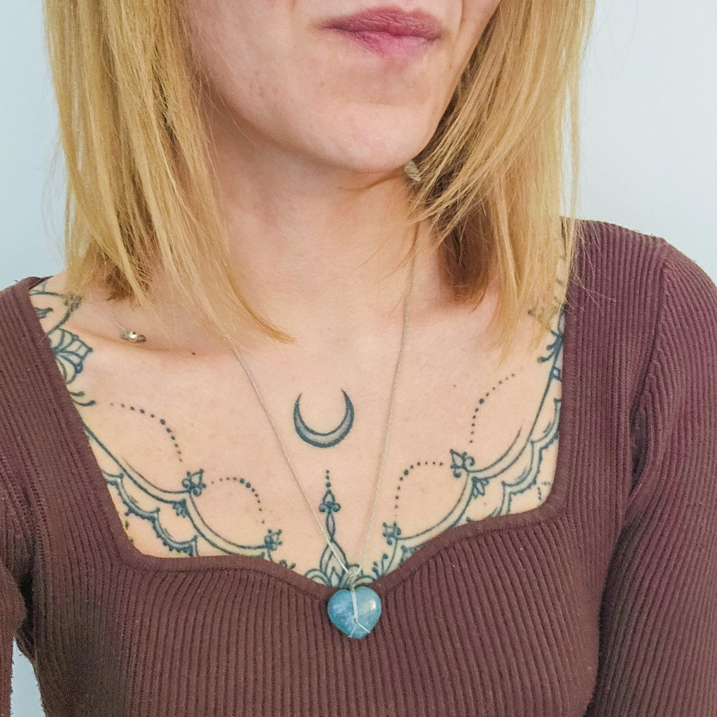 Handmade Aquamarine Heart Necklace