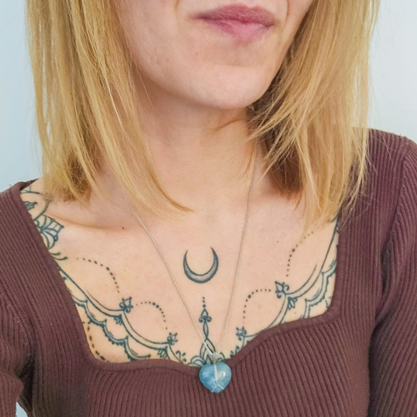 Handmade Aquamarine Heart Necklace