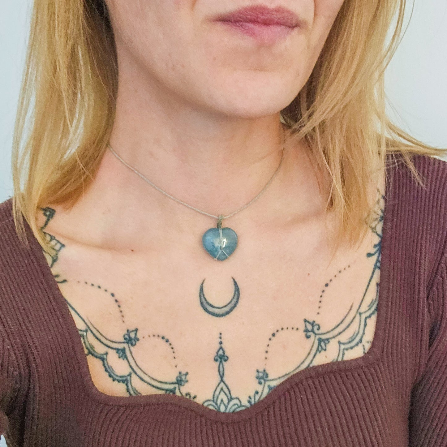 Handmade Aquamarine Heart Necklace