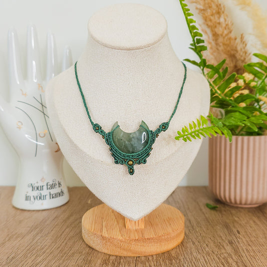 Handmade Bloodstone Moon Necklace