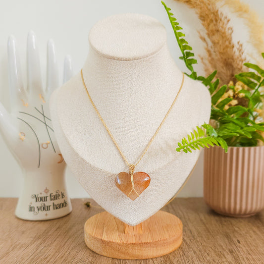 Handmade Rutilated Quartz Heart Necklace