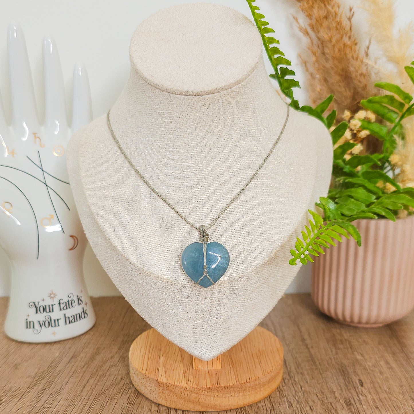 Handmade Aquamarine Heart Necklace