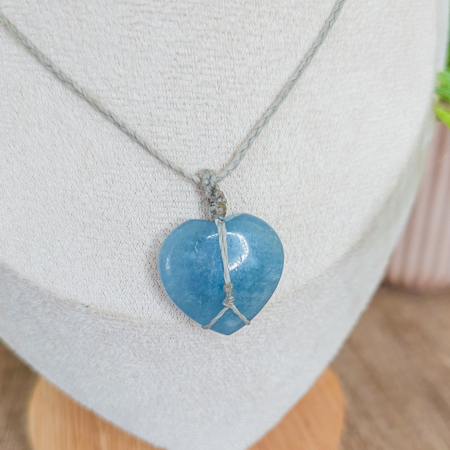 Handmade Aquamarine Heart Necklace
