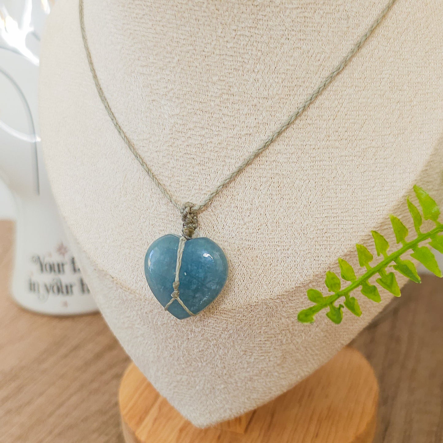 Handmade Aquamarine Heart Necklace