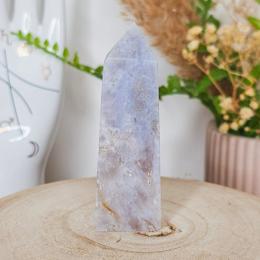 Blue Flower Agate Tower