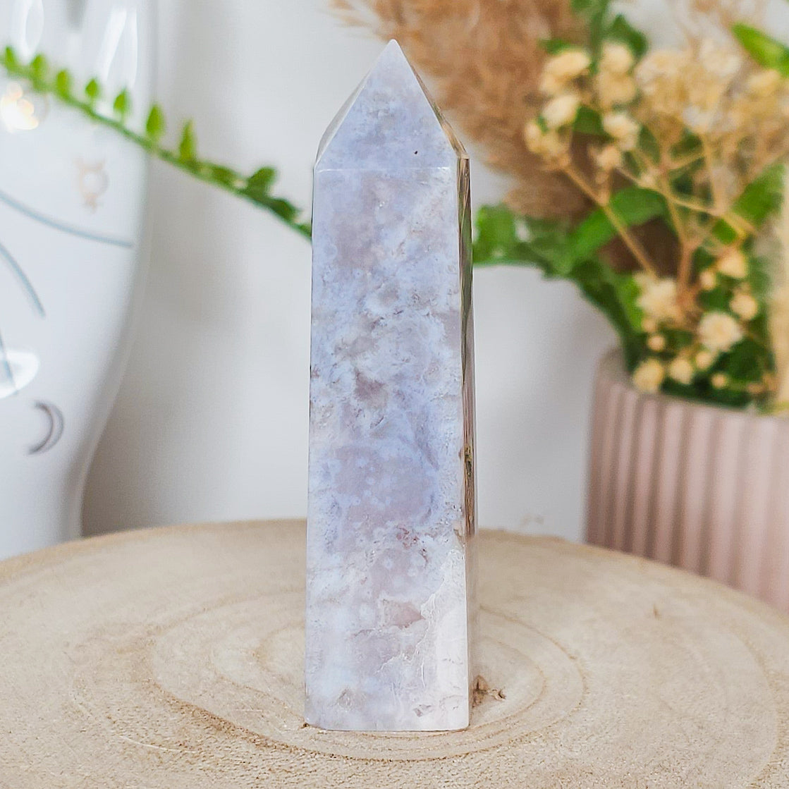 Blue Flower Agate Tower