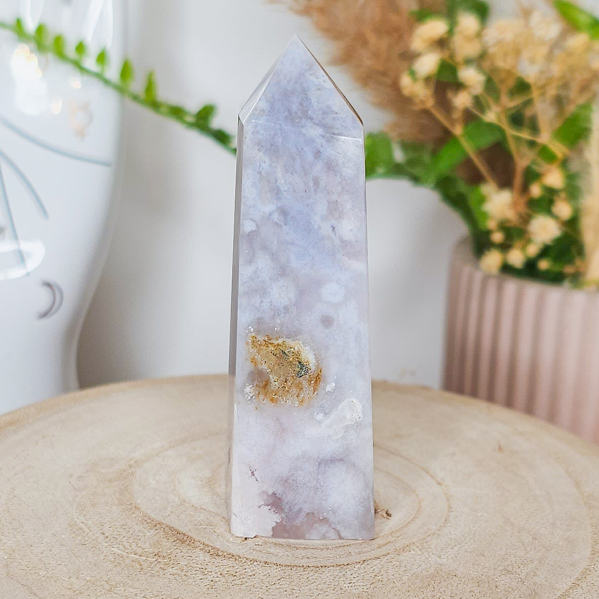 Blue Flower Agate Tower