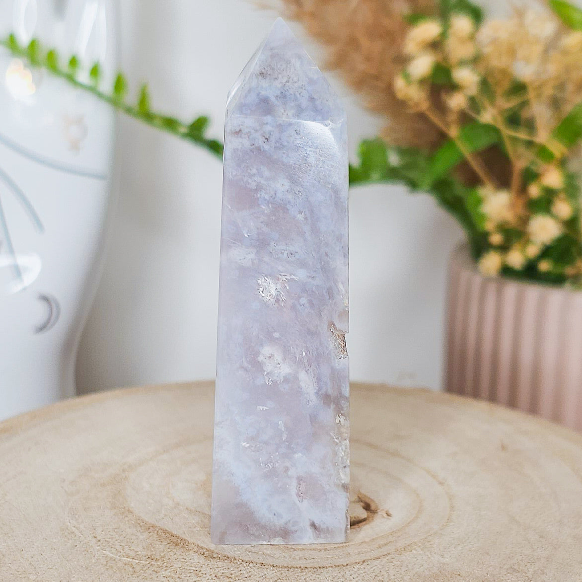 Blue Flower Agate Tower