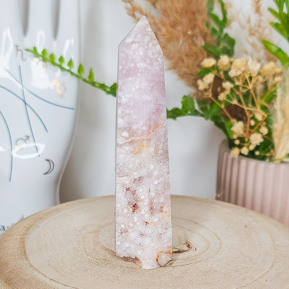 Pink Amethyst with Flower Agate