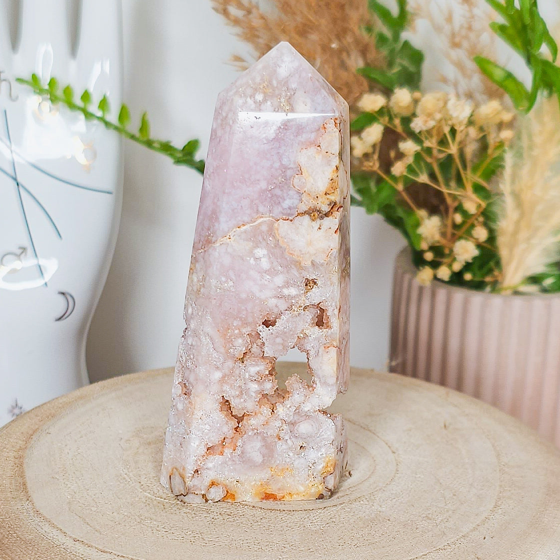 Pink Amethyst with Flower Agate
